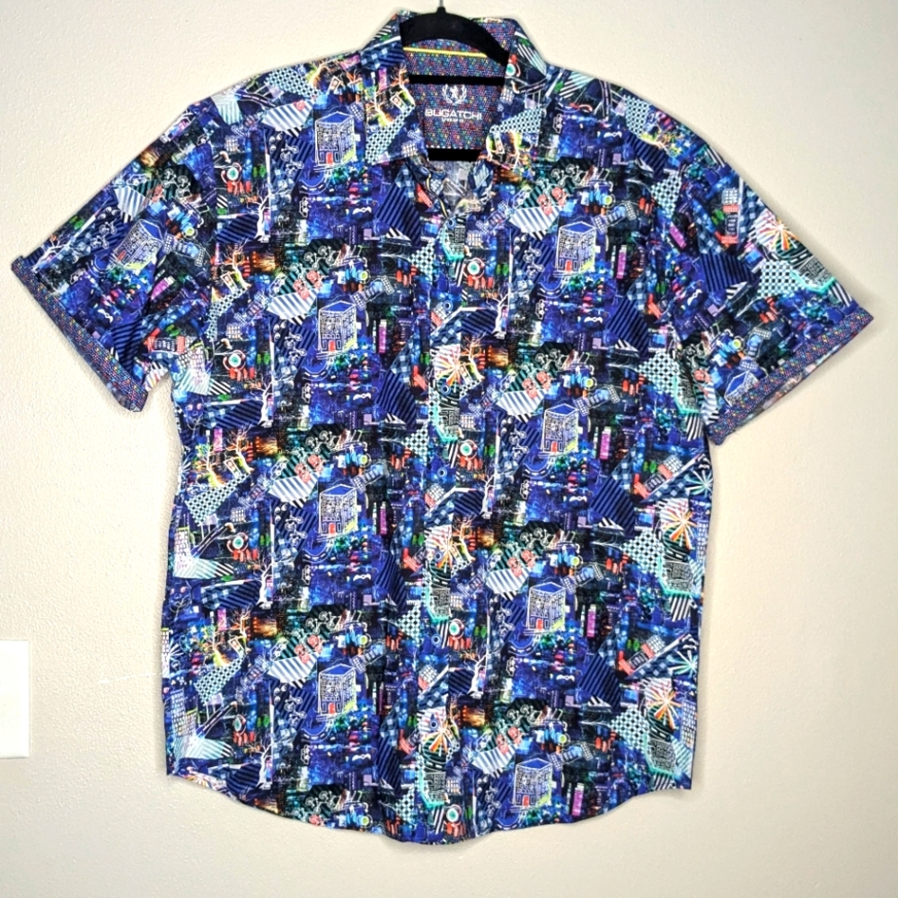 Bugatchi Uomo Designer Patterned Button Down - image 1